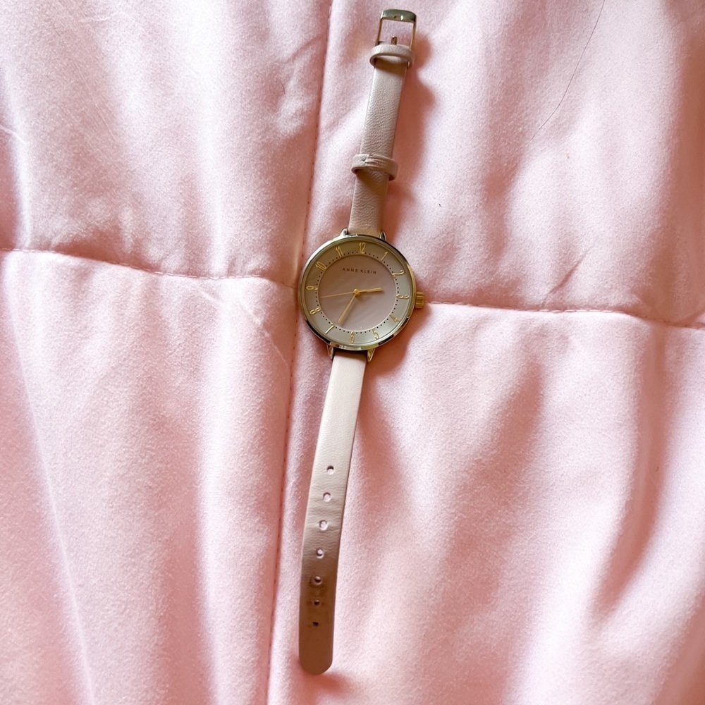 Anne Klein “Blush Pink” Wristlet Watch OS Genuine Leather​